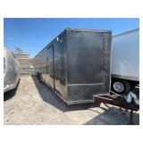 30ï¿½ enclosed trailer with roof damage, tows fine