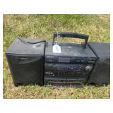 Boom Box, Party Pong Table & (3) Trash Can Lids