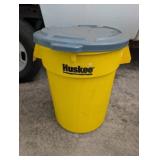 Huskee Plastic Yellow Garbage Can w/ Lid