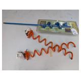 Garden Auger & (2) 15' Spiral Ground Anchor New