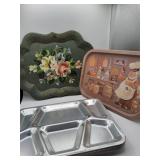 Metal Serving Trays and Painted Trays