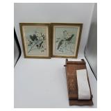 Bird Prints with Wooden Paper Holder