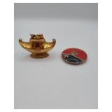 Gold Tone Lighter and Compact