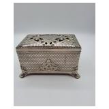 Silver-Tone Jewelry Box with Compartments