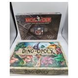 NFL Monopoly and Dino-Opoly Games