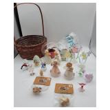 Glass Figurines and Basket