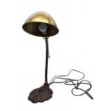 Metal desk lamp with brass shade