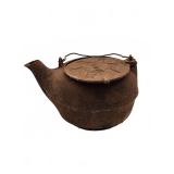 Cast iron teapot with hinged lid