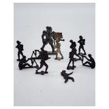 Metal toy soldier figures group