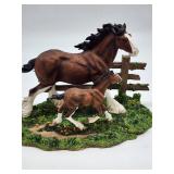 Anheuser-Busch Clydesdale Mare and Foal Figurine