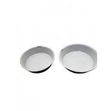 Two Enamelware Bowls Black White