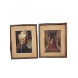 Framed prints with ornate frames