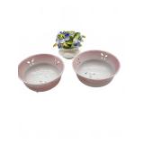 Pair porcelain bowls with Royal Albert flower
