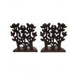 Cast iron tree bookends pair