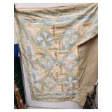 Handmade patchwork quilt with buttons