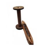 Wood textile bobbin with shuttle