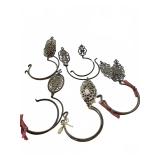 Metal curtain rods with ornate round finials