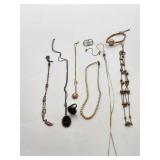 Jewelry lot with Elgin watch necklaces bracelets