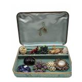 Brooch collection with floral box