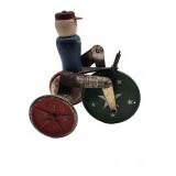Fisher-Price tin and wood tricycle wind-up toy