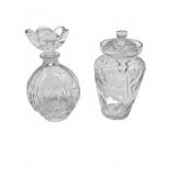 Crystal bottle and jar with lids
