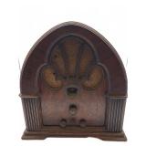 Philco cathedral tube radio wood case
