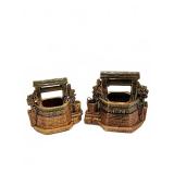 McCoy wishing well planters pair