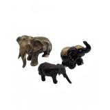 elephant figurine with brass and resin