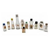 Perfume and toilet water bottles with labels