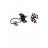 Sterling silver rings with stones and pearls