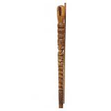 Carved wooden walking stick