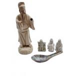 Porcelain figurines and floral spoon