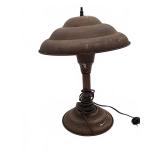 Metal table lamp with bell-shaped shade