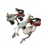 Hudora and Globe metal roller skates with keys