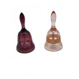 Fenton glass bells with hand painted details