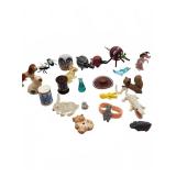 Animal figurines with trinkets and bracelet