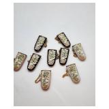 Chinese Cloisonne Perfume Pendants Lot of 8