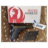 Ruger Mark II .22/.45 Lite .22 with 3 mags