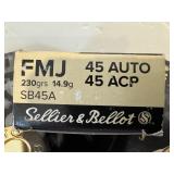 5-boxes of Sellier & Bellot 45 Auto 45 ACP