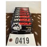 7-boxes of Wolf Perfomance Ammunition .223 Rem