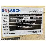SDLC2030FT, 20'x30'AIl Steel Carport
