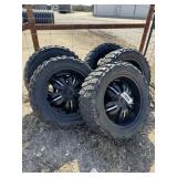 Set of 5 jeep wheels and tires. 5 times the