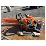 Stihl MS170 gas powered chain saw. With a still