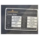 Land Honor PR-12-72W skid steer power rake.