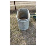 Galvanized water trough.