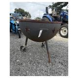 38' round charcoal grill on casters