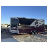 24' long 8' wide, door is 91 1/2' wide inside.