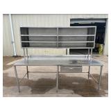 96x36 stainless steel table w/ shelf