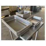 Lot of stainless steel steam pans