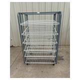 Mobile Bakery Angled Shelf Merchandiser Cart